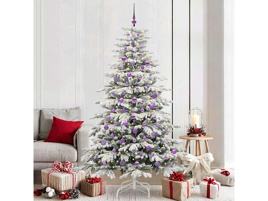 Künstlicher Weihnachtsbaum mit klappbaren Zweigen Weiß 210 cm