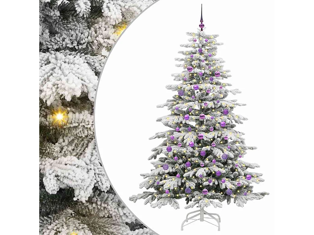 Sapin de Noël Artificiel à Branches Articulées Blanc 210 cm