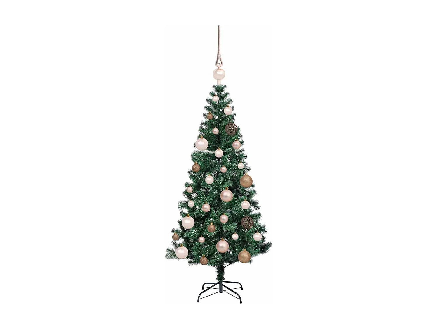Albero di Natale artificiale preilluminato verde 120 cm PVC e metallo
