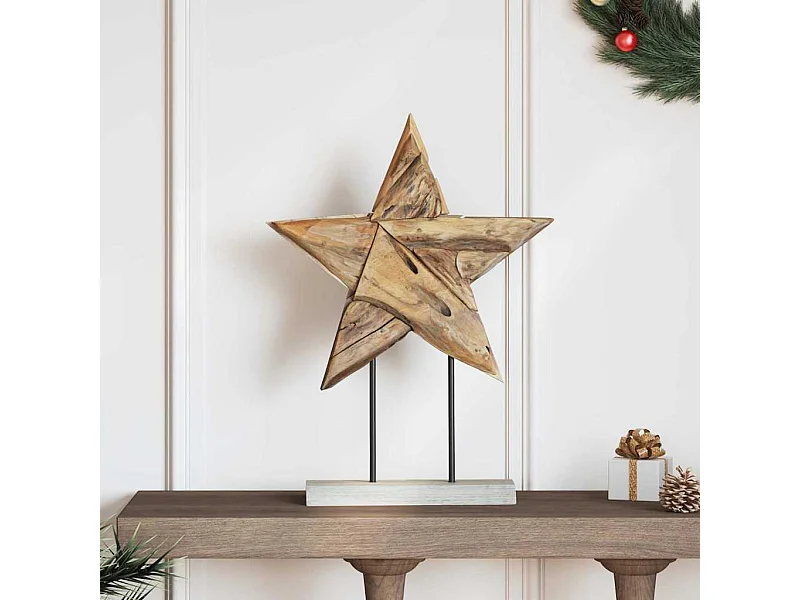 Étoile de Noël Marron 45 x 5 x 60 cm Bois de teck massif