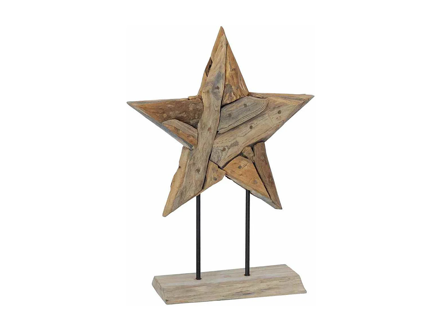 Étoile de Noël Marron 45 x 5 x 60 cm Bois de teck massif