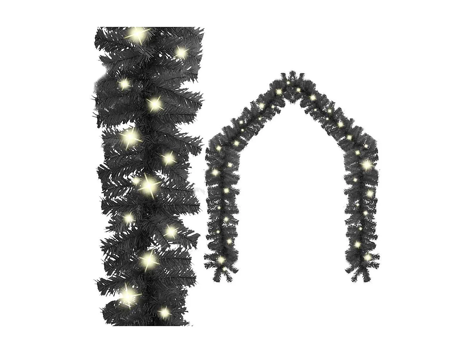 Ghirlanda natalizia con luci LED 20 m Nero