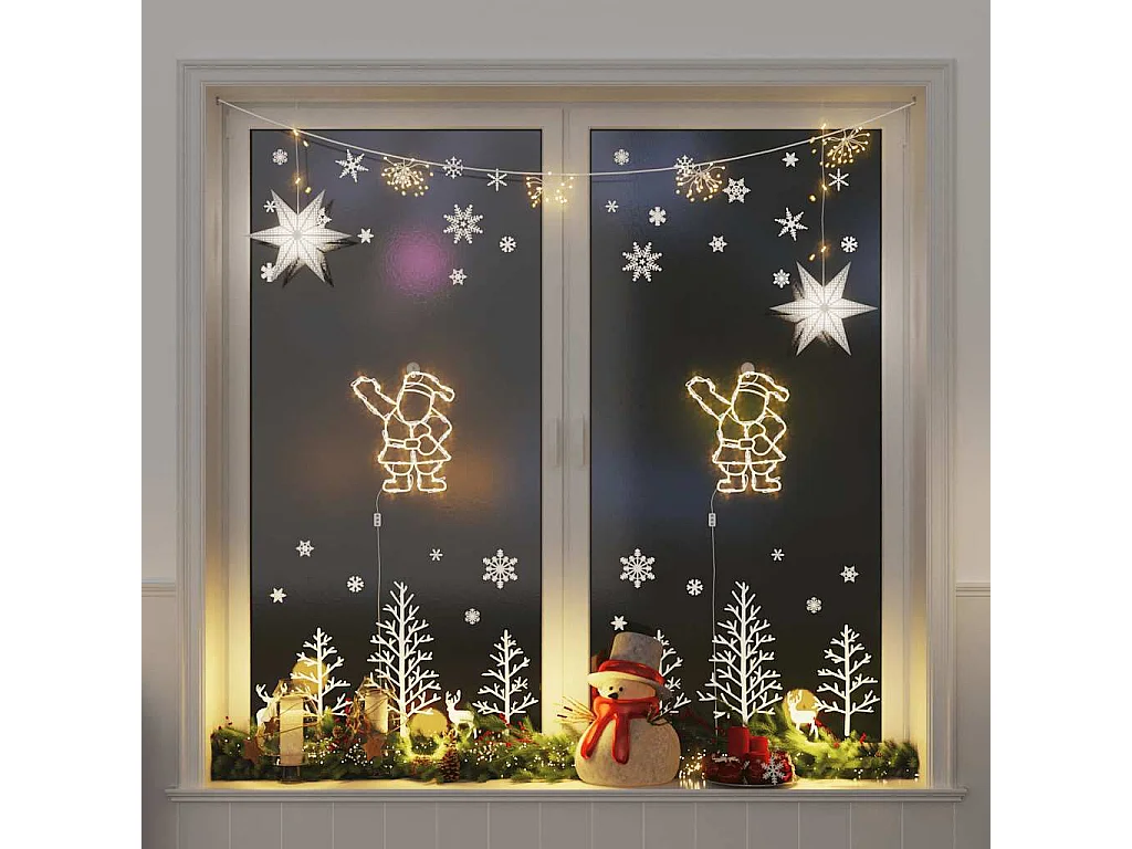 Lumières de Noël silhouette du Père Noël 2 pcs 35 LED
