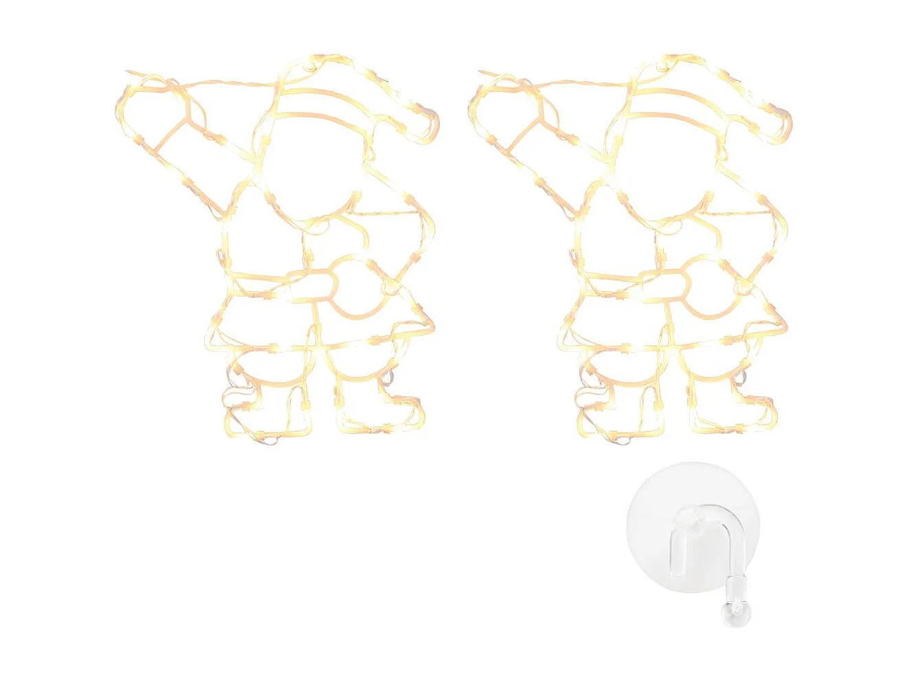 Kerstverlichting met silhouet van de Kerstman, 2 stuks, 35 LED's