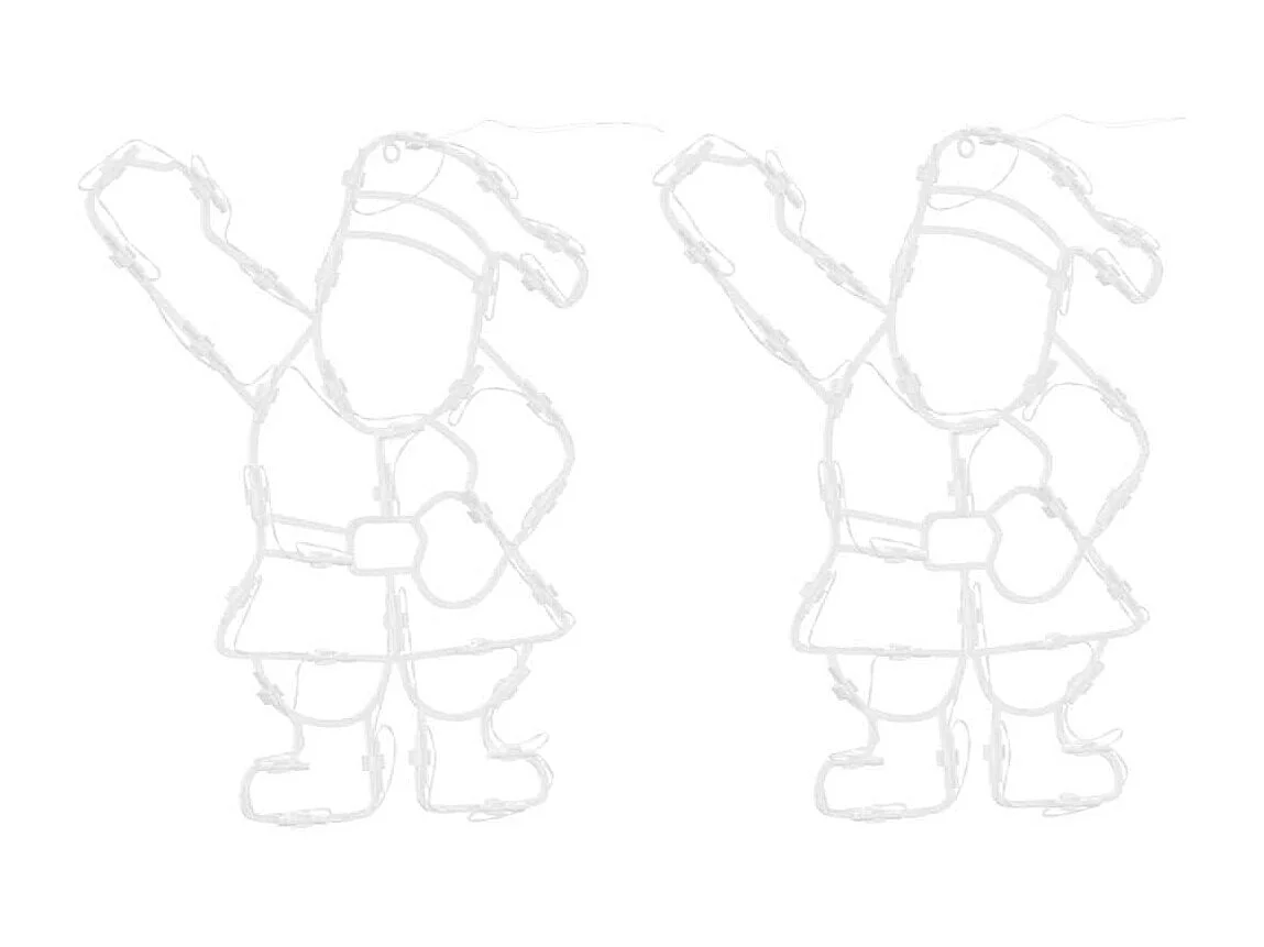Kerstverlichting met silhouet van de Kerstman, 2 stuks, 35 LED's