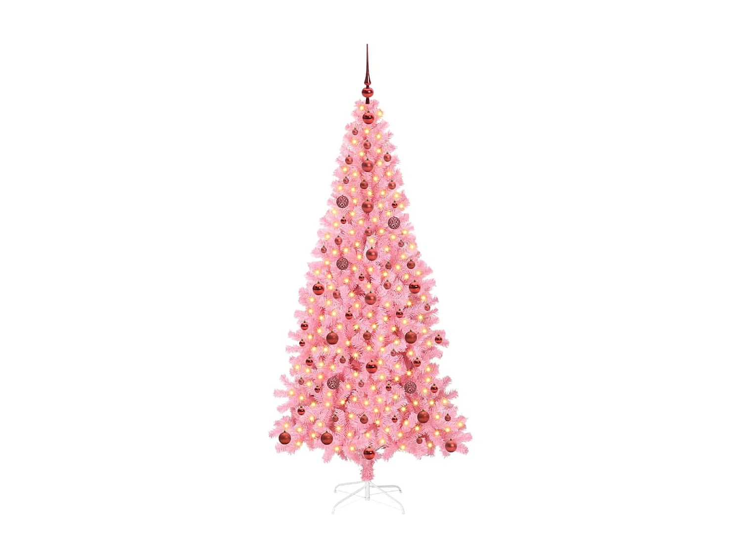 Kerstboom met 300 LED's met standaard Roze 210 cm PVC