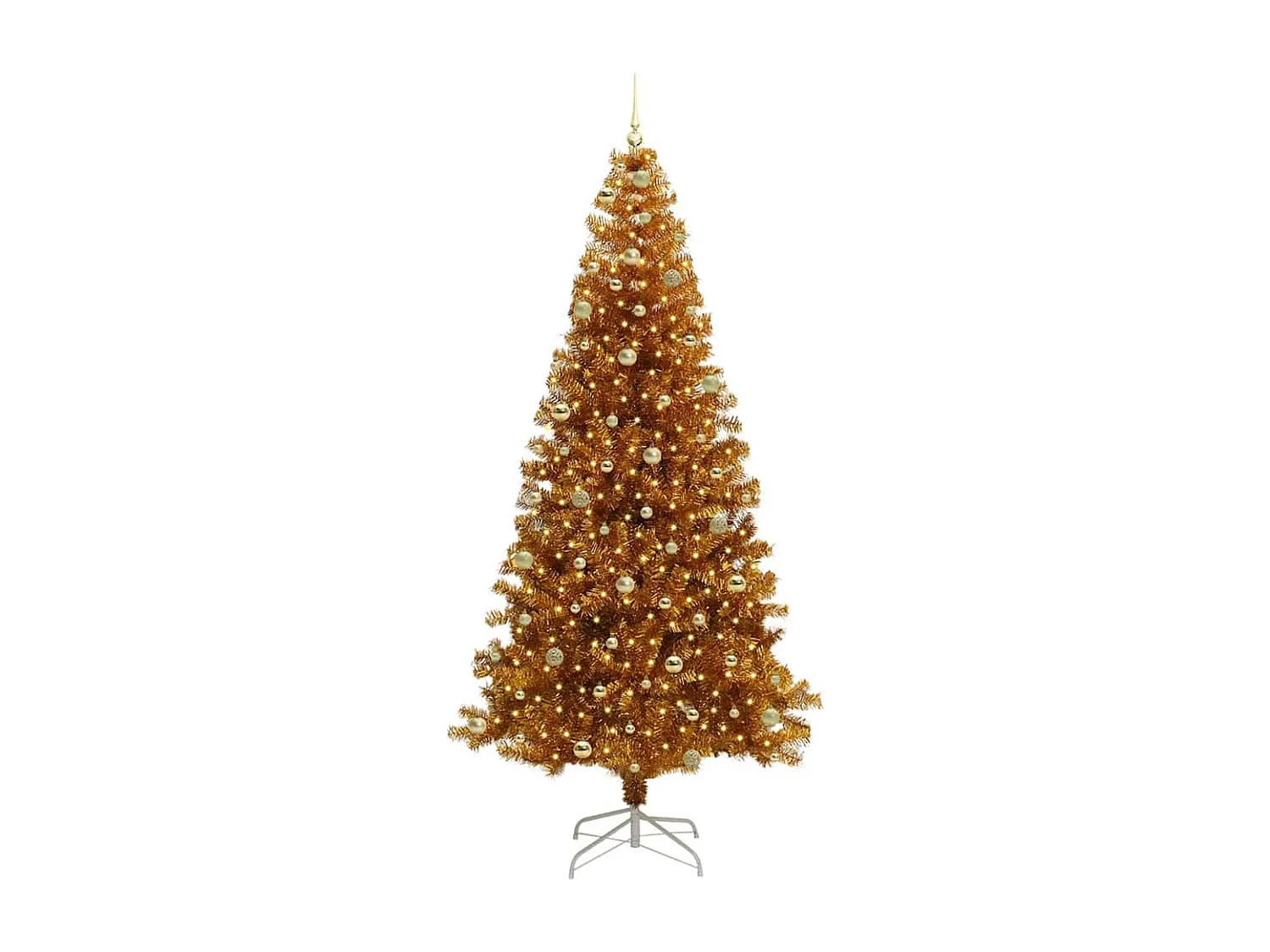 Sapin de Noël avec 300 LED avec support Doré 240 cm PET