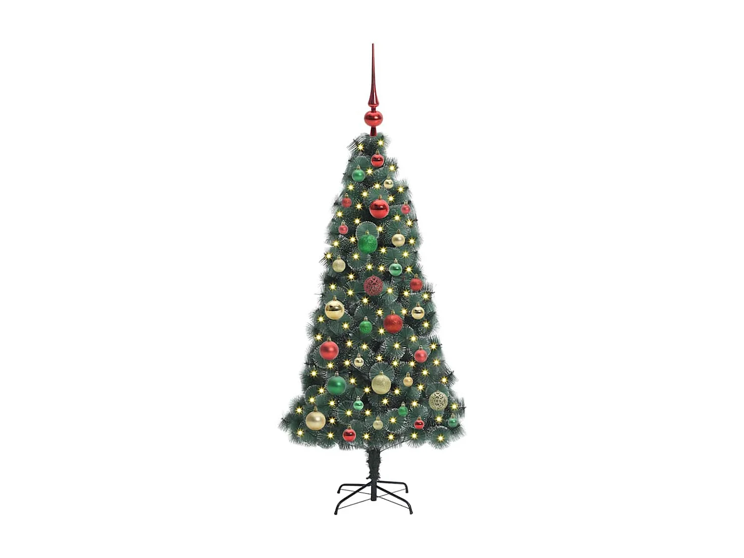 Albero di Natale artificiale preilluminato con set di palline