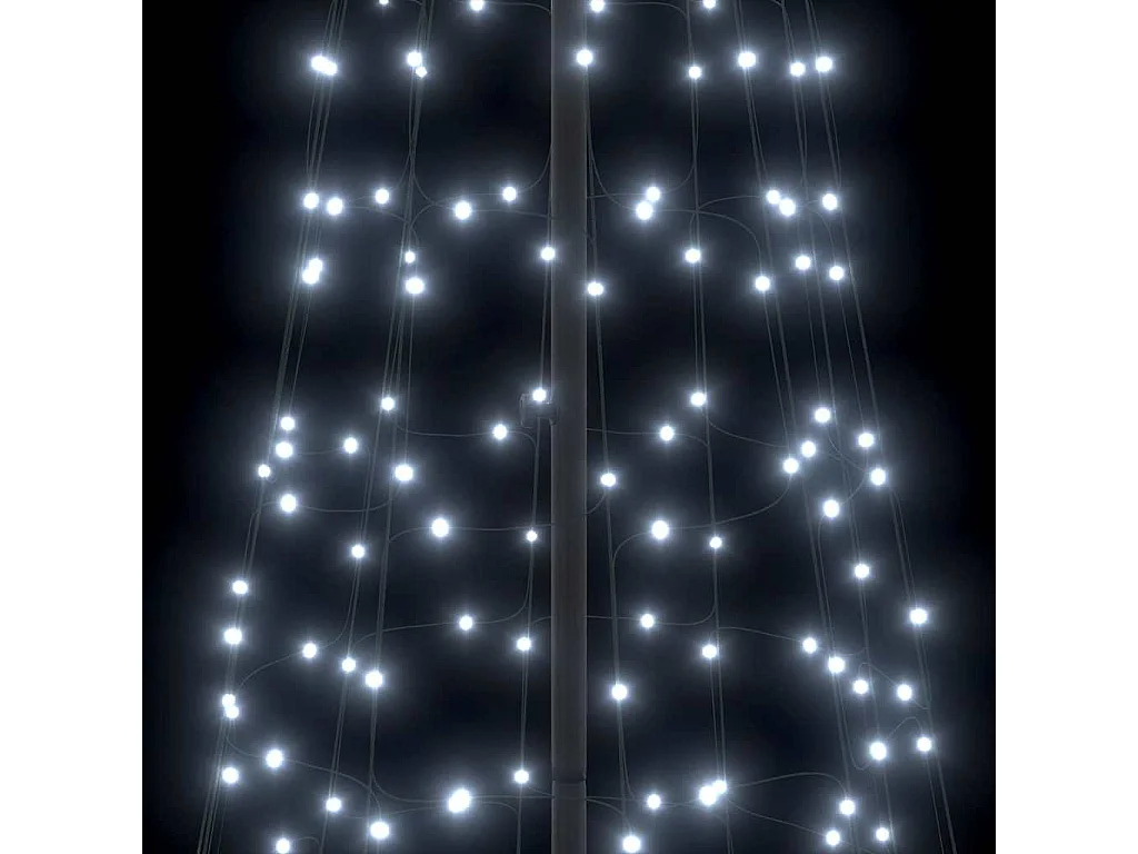 Arbre de Noël LED avec piquets au sol Blanc froid 400 cm Fer