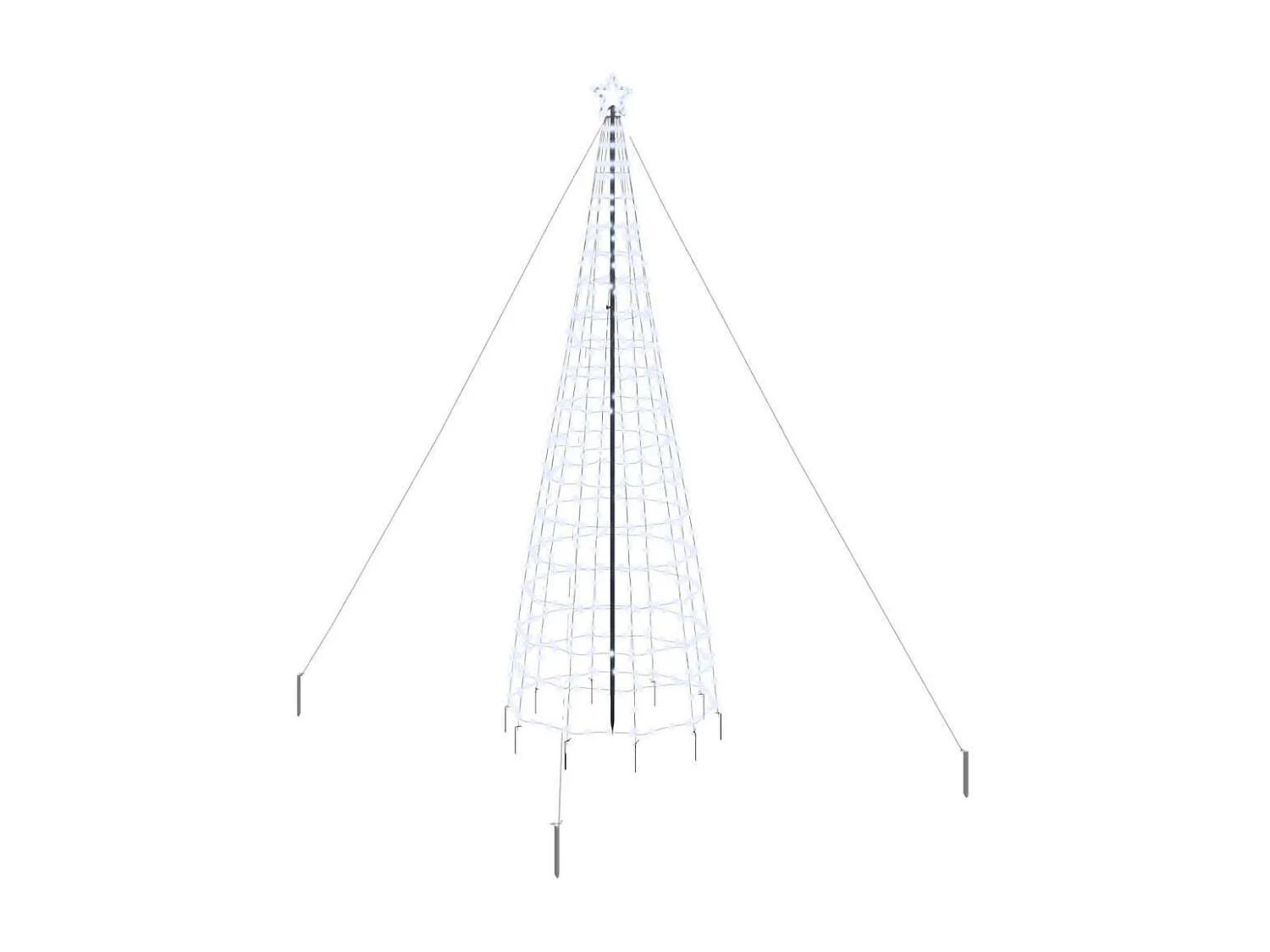 Albero di Natale a LED con picchetti da terra Bianco freddo 400 cm Ferro