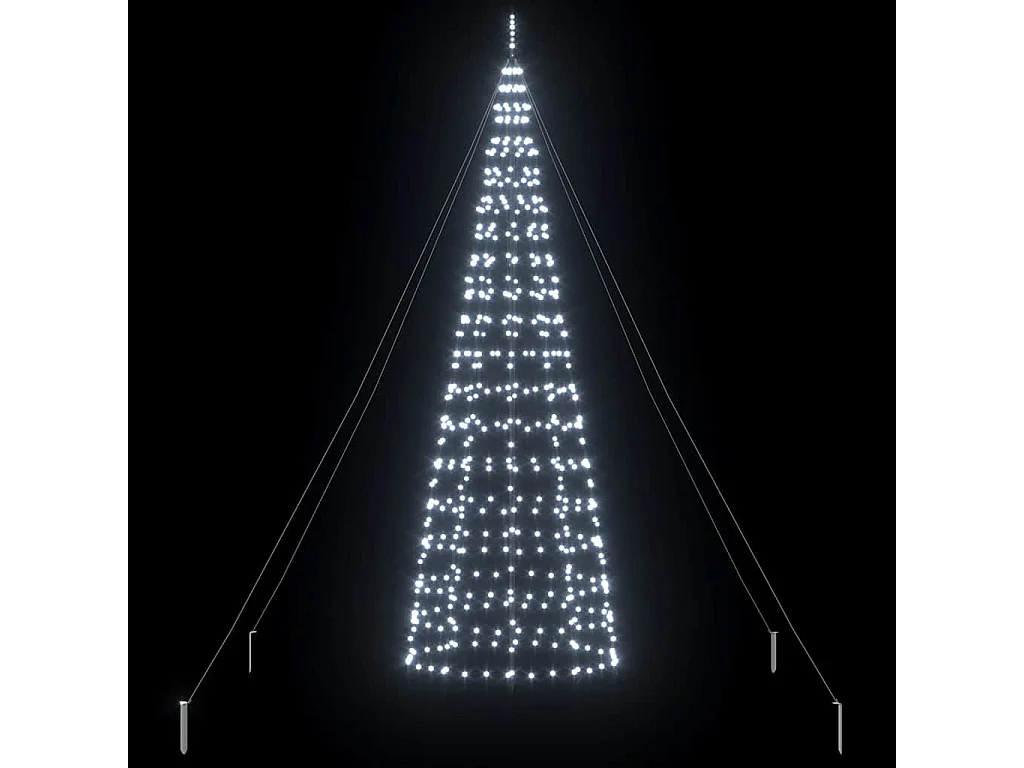 Albero di Natale a LED con picchetti da terra Bianco freddo 400 cm Ferro
