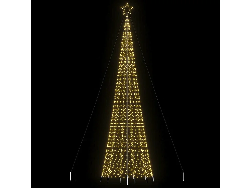 Sapin de Noël à LED avec piquets 1534 LED blanc chaud 500 cm