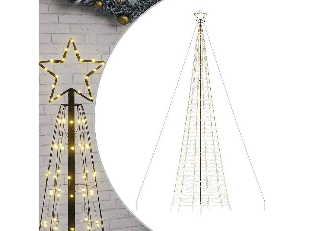 Sapin de Noël à LED avec piquets 1534 LED blanc chaud 500 cm