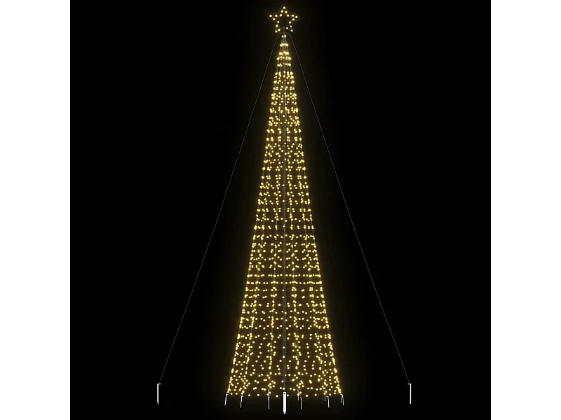 Albero di Natale a LED con pali 1534 LED bianco caldo 500 cm