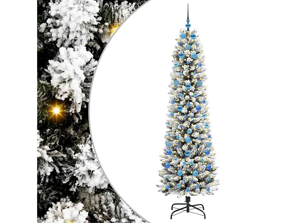 Albero di Natale artificiale con 300 LED verde e bianco 210 cm
