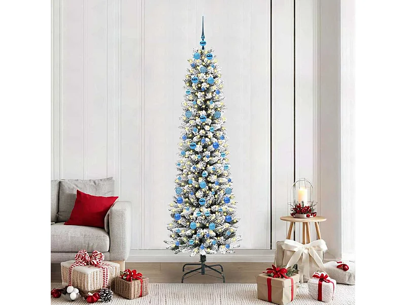 Albero di Natale artificiale con 300 LED verde e bianco 210 cm