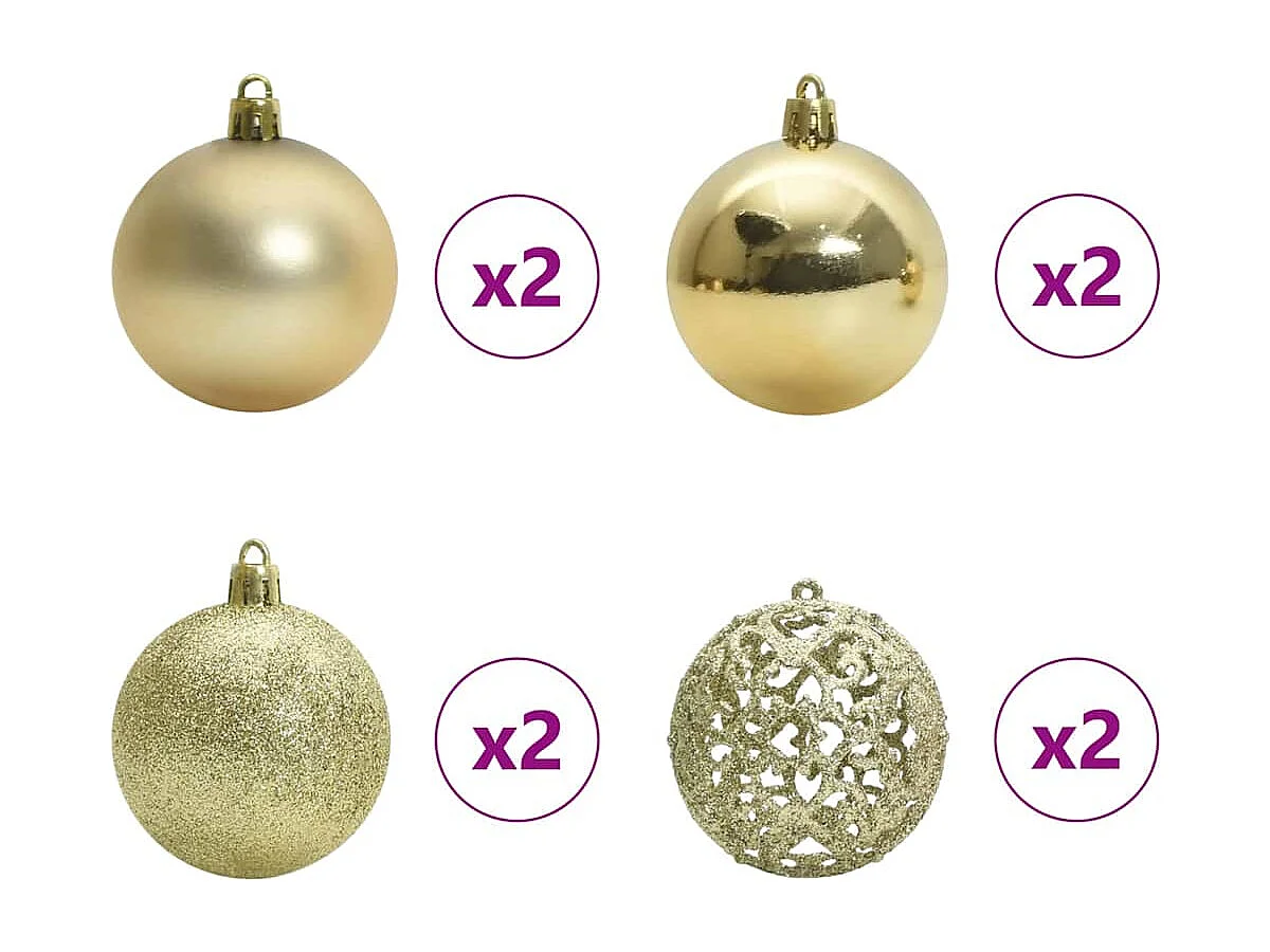 Ensemble de Boules de Noël 61 pcs Multicolore Plastique