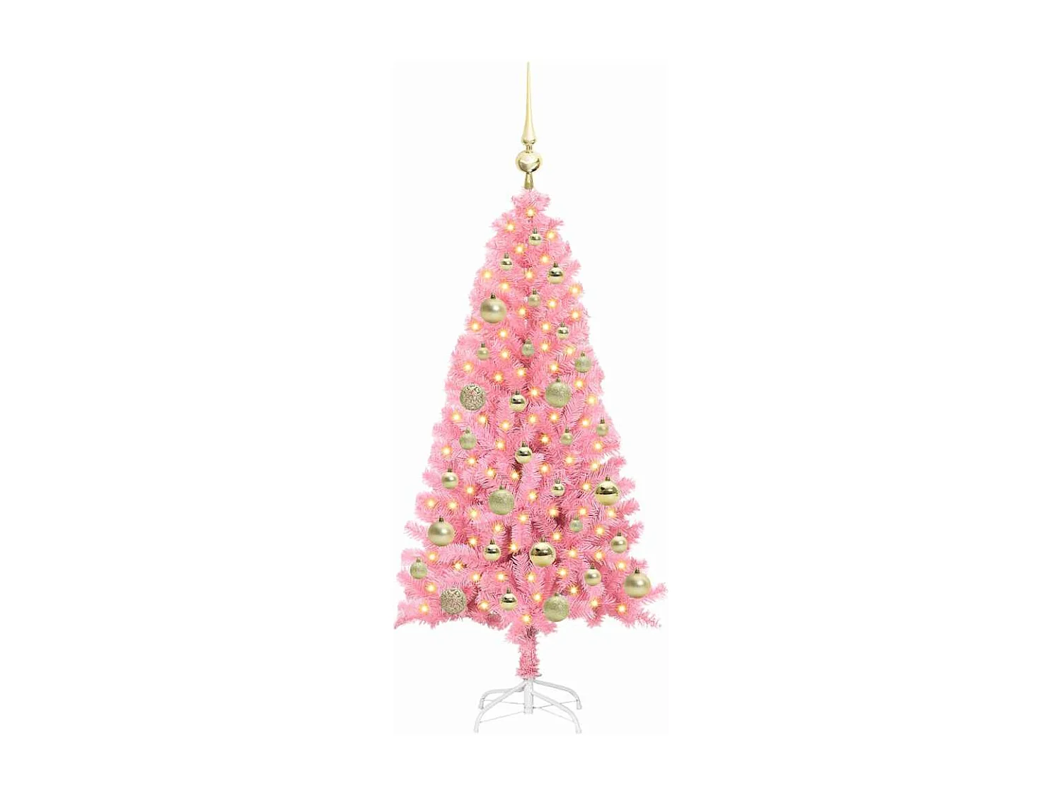 Kerstboom met 150 LED's met standaard Roze 120 cm PVC