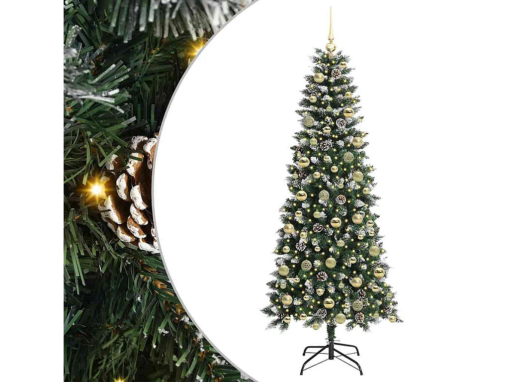 Sapin de Noël artificiel avec 300 LED Vert 76 x 76 x 180 cm