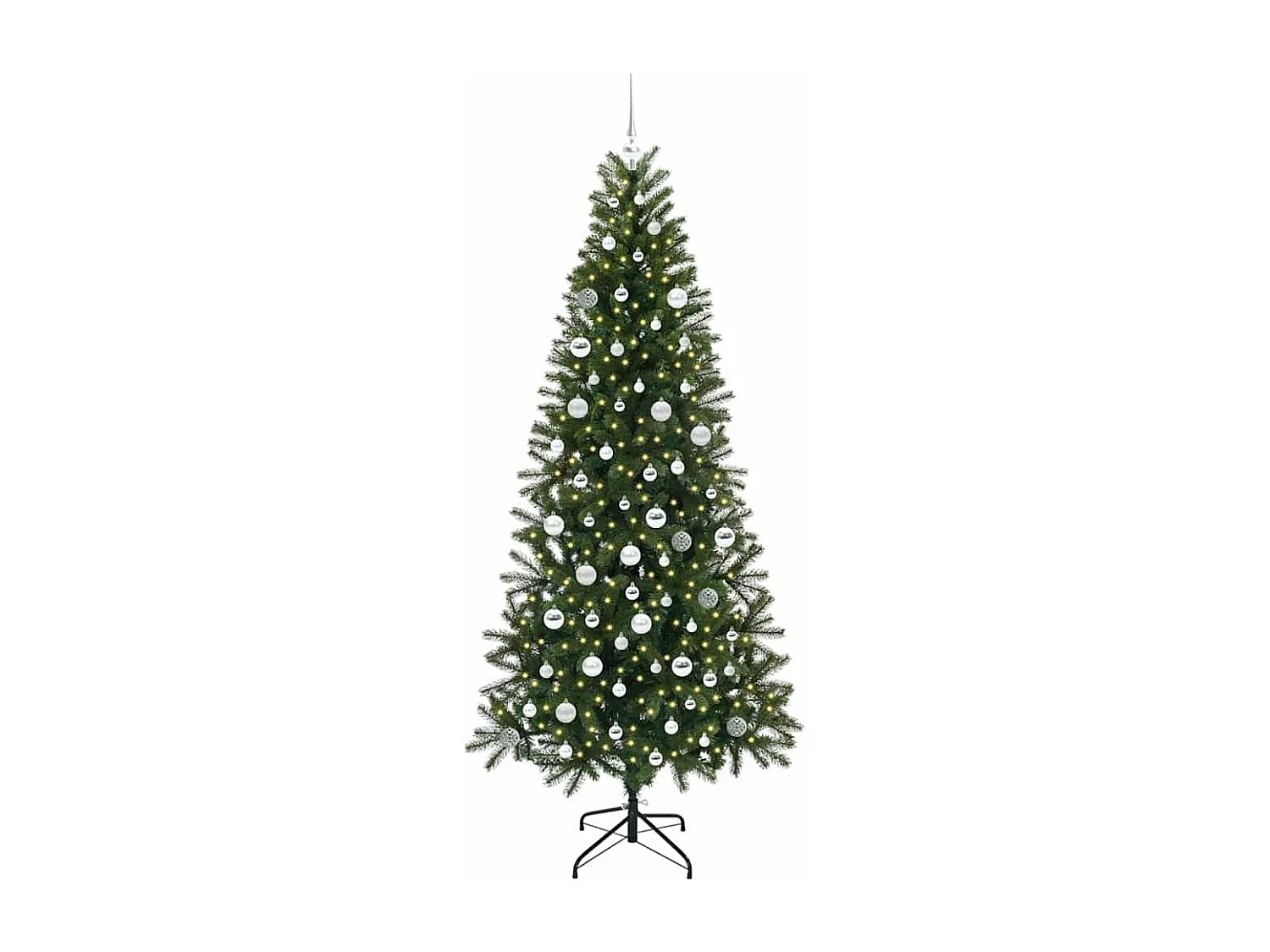 Albero di Natale artificiale con 300 LED Verde 210 cm PE e PVC