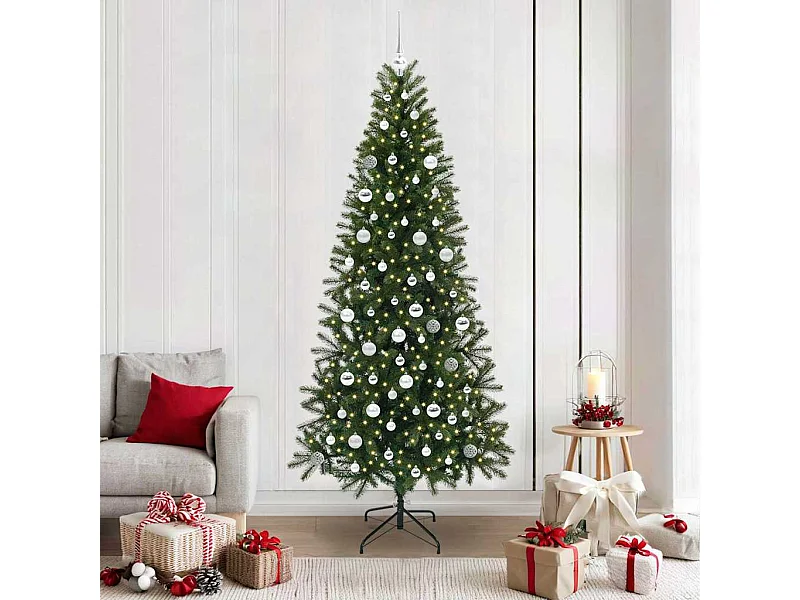 Albero di Natale artificiale con 300 LED Verde 210 cm PE e PVC