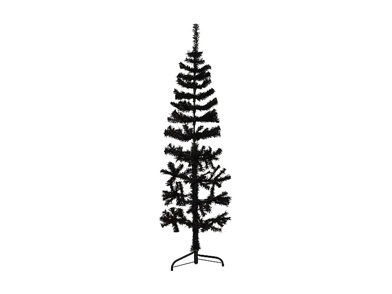 Albero di Natale artificiale mezzo sottile con supporto nero 120 cm