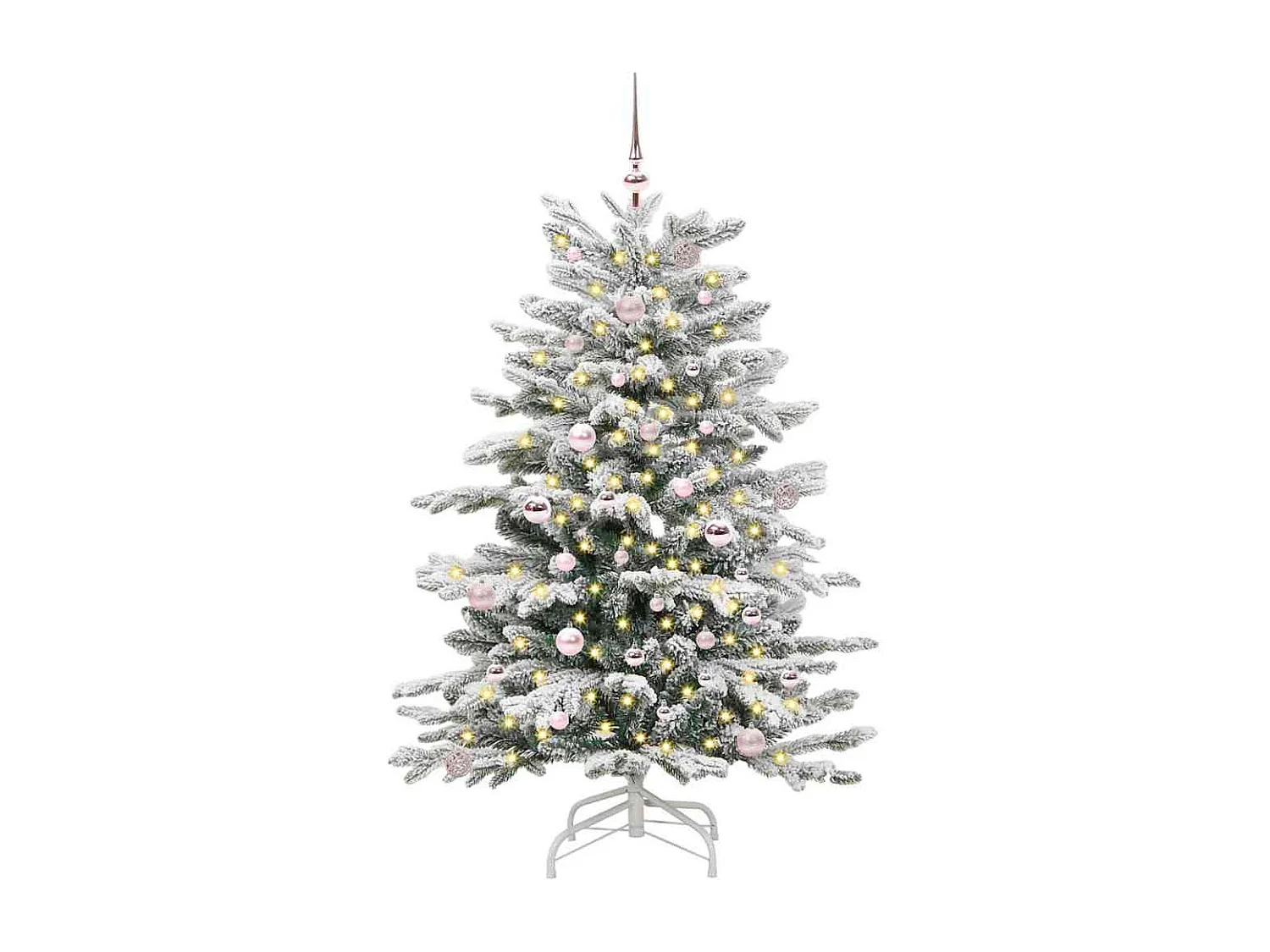Albero di Natale artificiale con rami incernierati bianco 150 cm