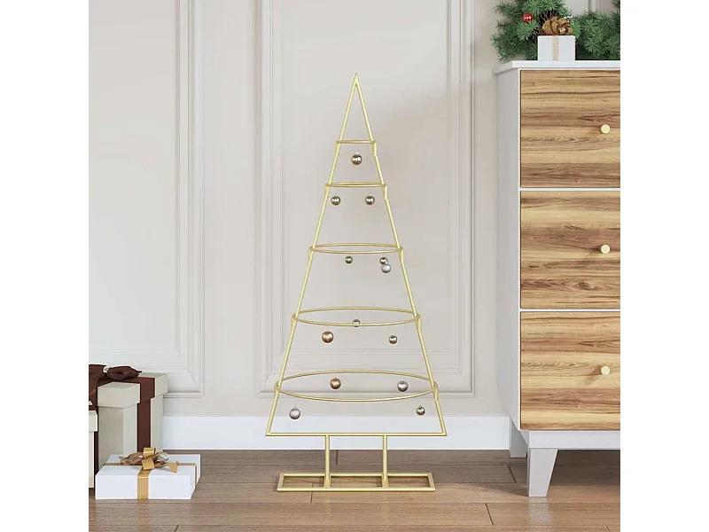 Arbre de Noël en métal Doré 90 cm Acier peint par poudre