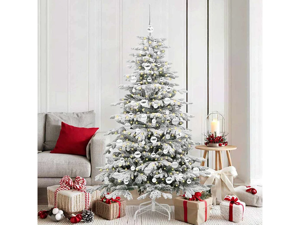 Sapin de Noël Artificiel à Branches Articulées Blanc 180 cm
