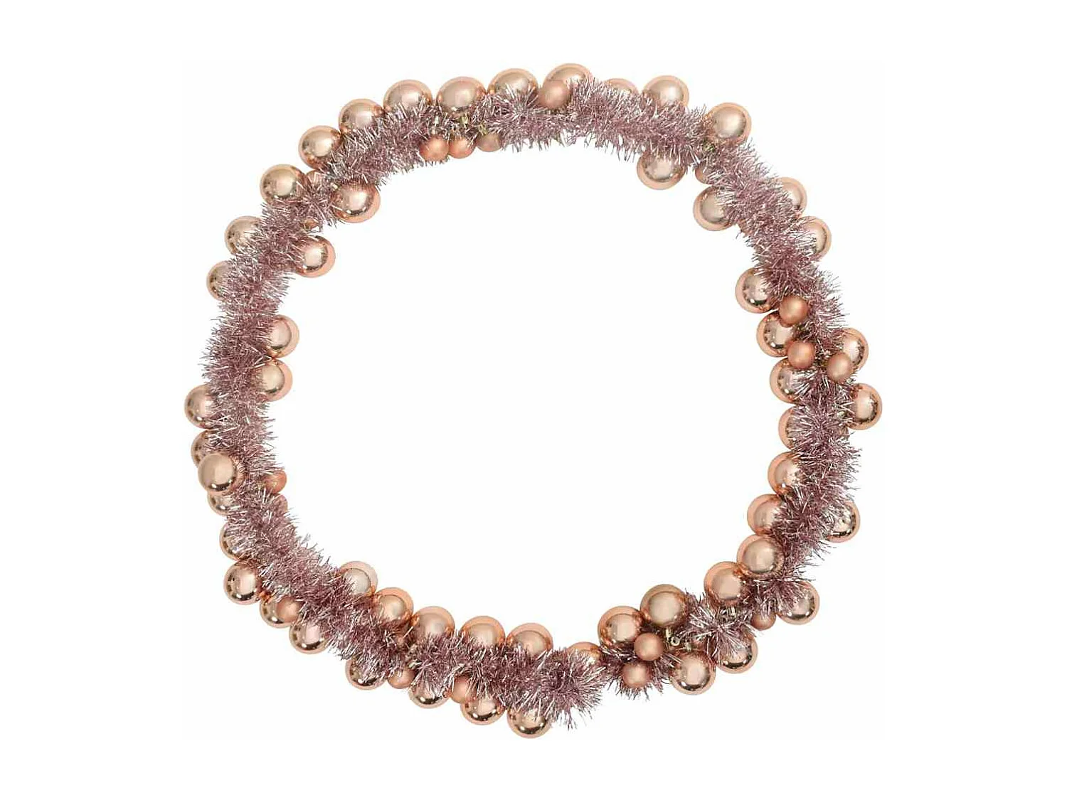 Guirlande de Boules de Noël Rose doré 186 cm Polystyrène