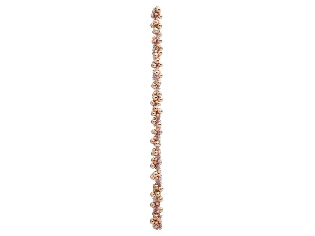 Roségoldene Weihnachtskugelgirlande 186 cm aus Polystyrol