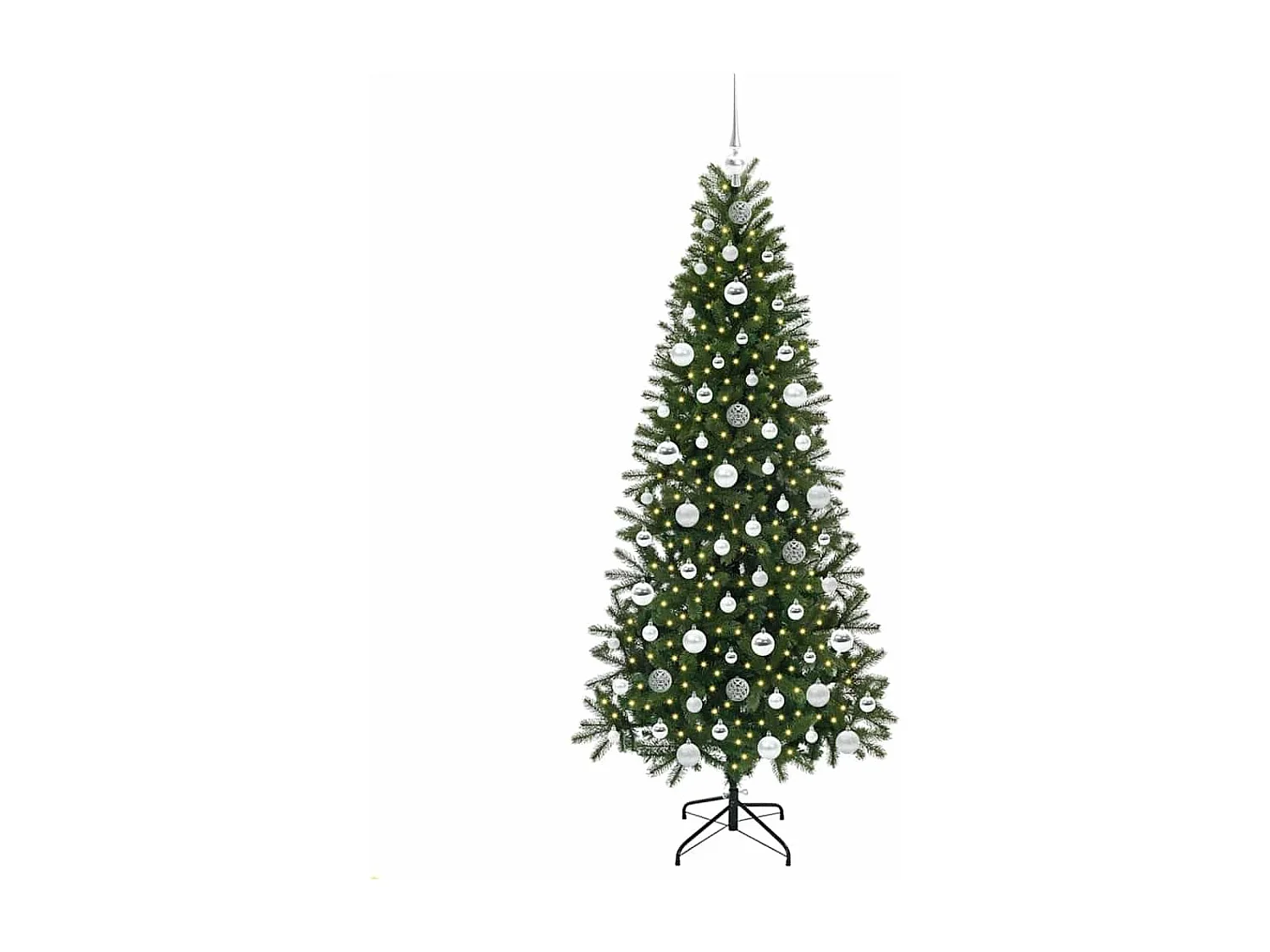 Albero di Natale artificiale con 300 LED Verde 180 cm PE e PVC