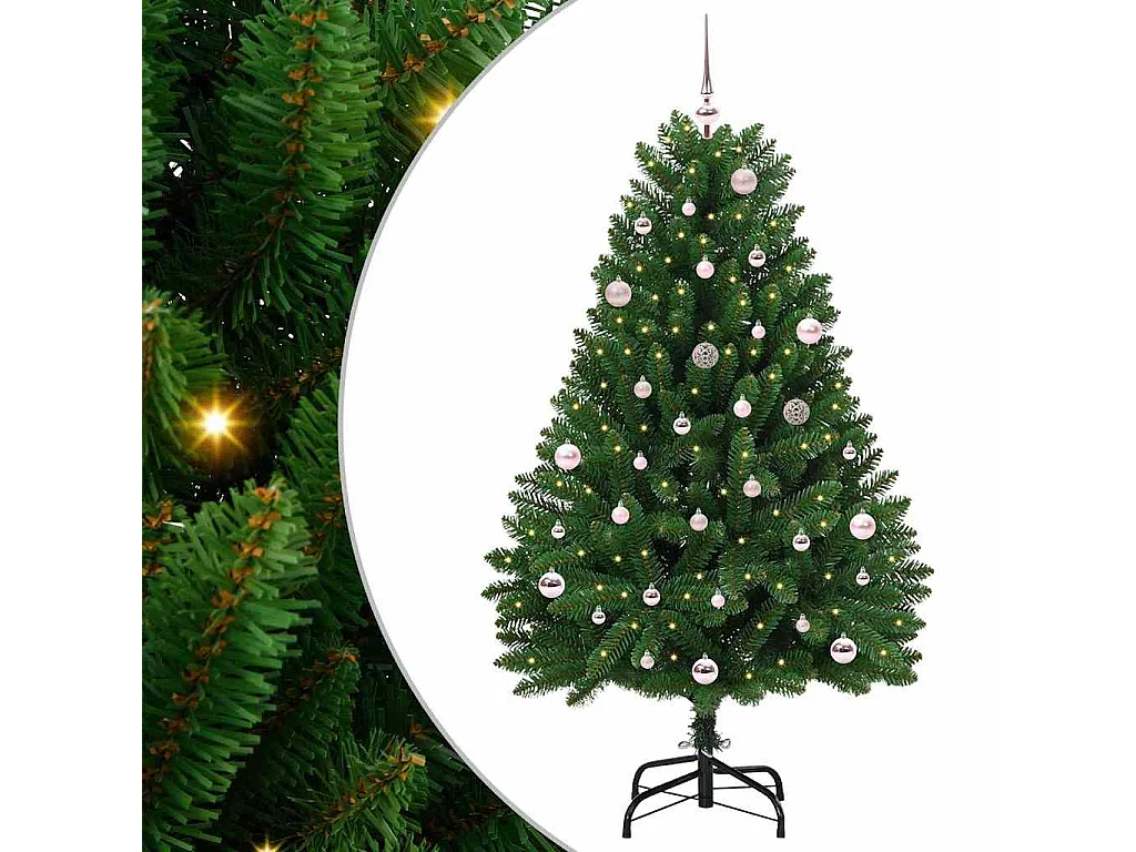 Sapin de Noël artificiel avec 150 LED Vert 150 cm PVC et métal