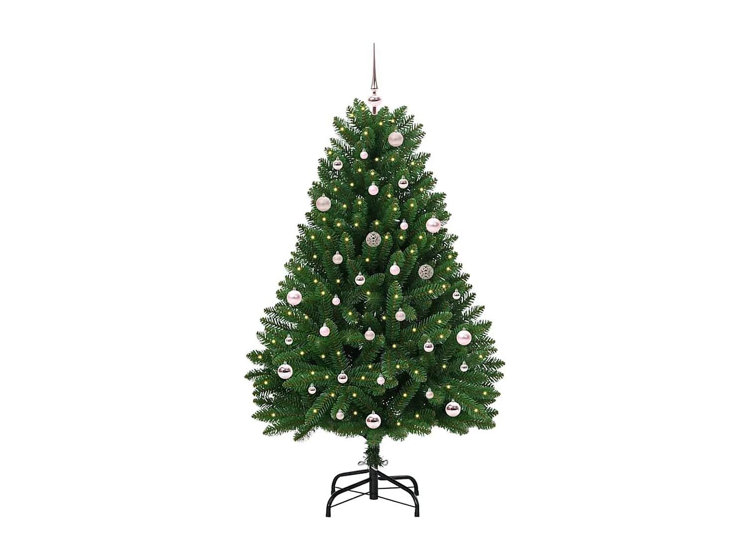 Sapin de Noël artificiel avec 150 LED Vert 150 cm PVC et métal