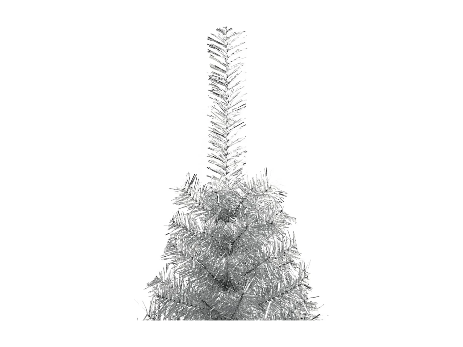 Mezzo albero di Natale artificiale con supporto argentato 150 cm PET