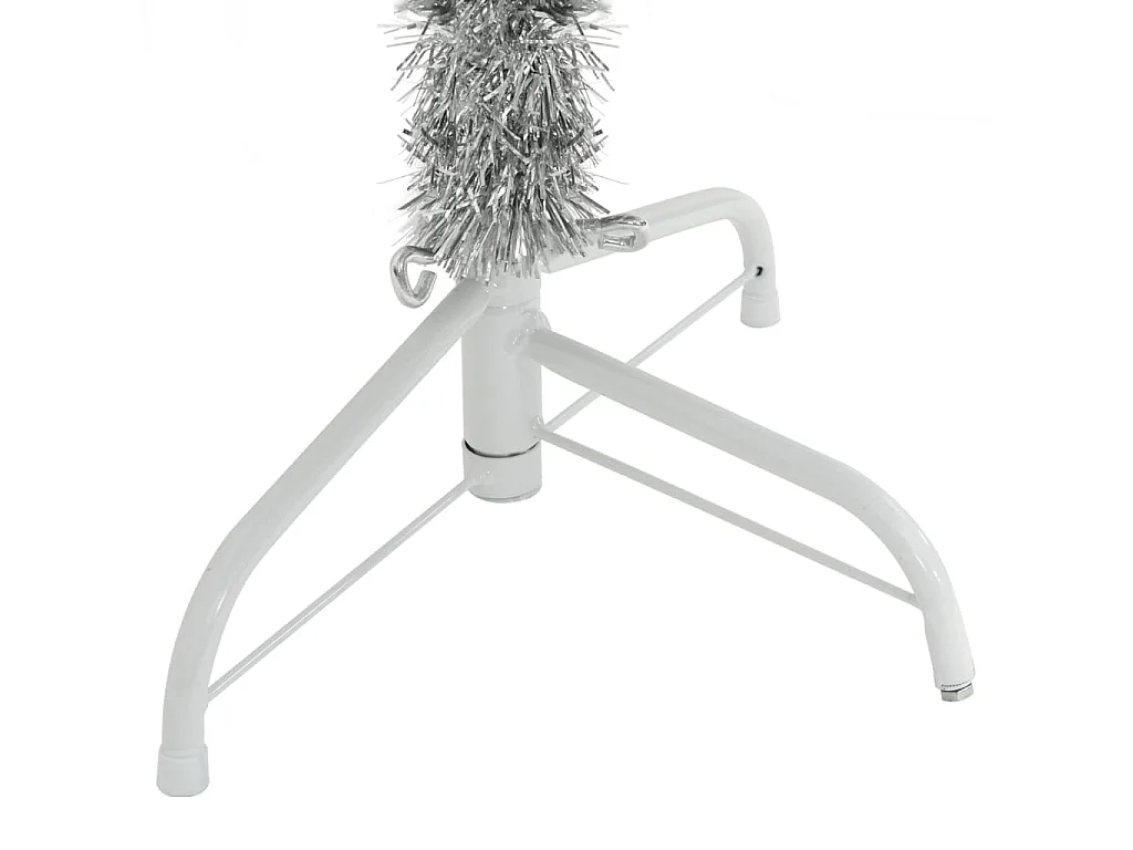 Mezzo albero di Natale artificiale con supporto argentato 150 cm PET