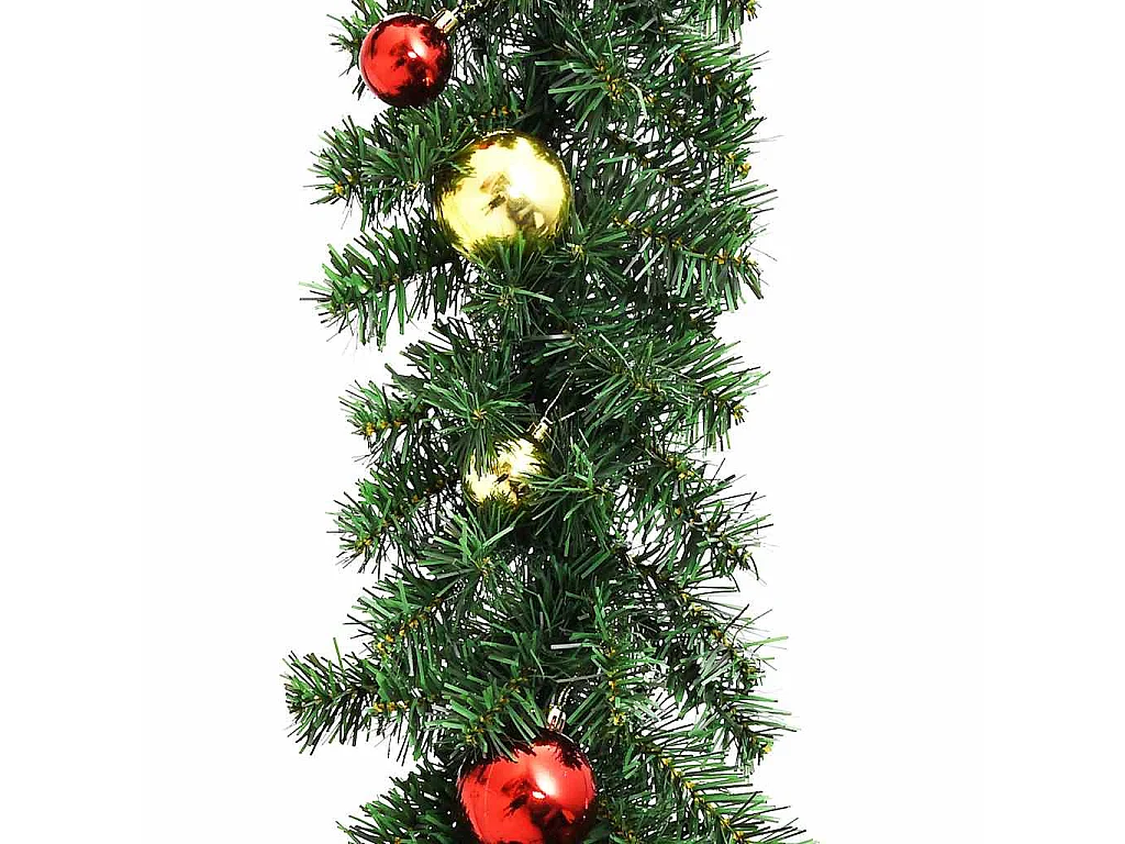Ghirlanda natalizia decorata con palline e luci LED 5 m