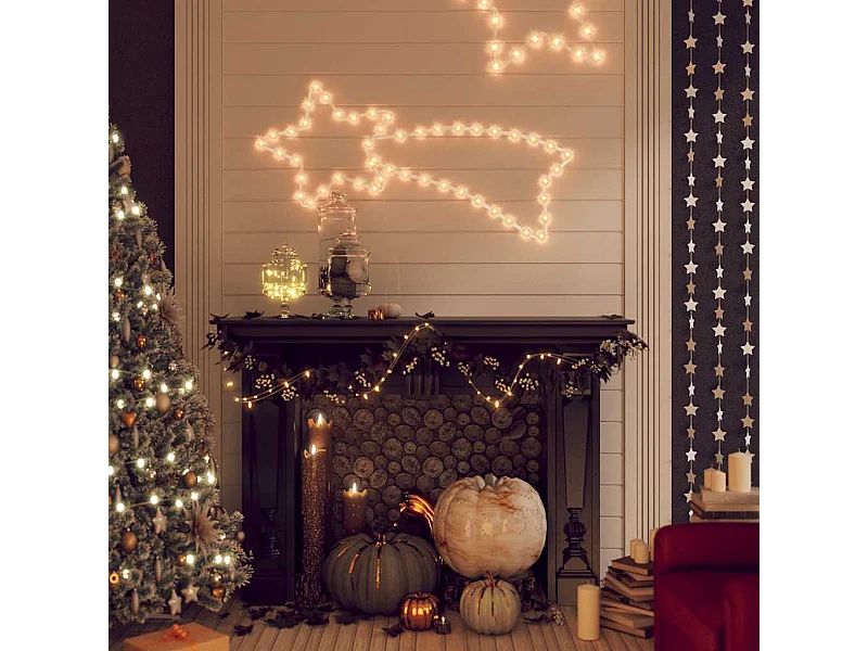 Figurine de comète de Noël avec 48 LED Blanc chaud 65x28 cm