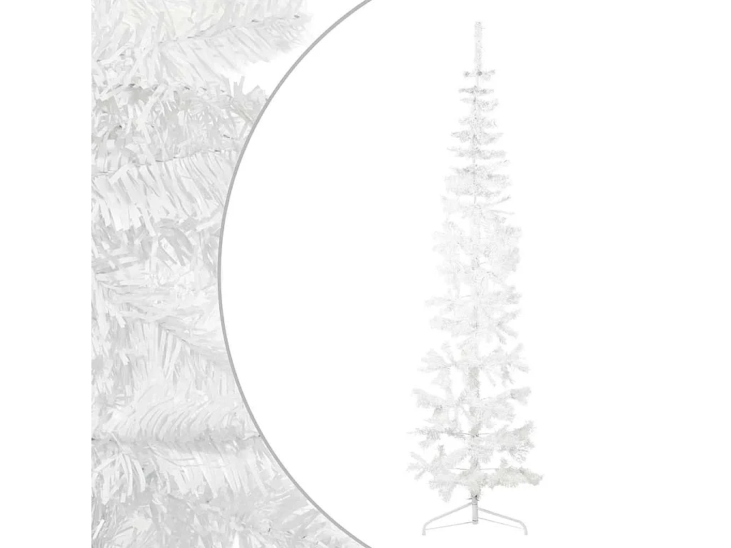 Albero di Natale artificiale mezzo sottile con supporto bianco 240 cm