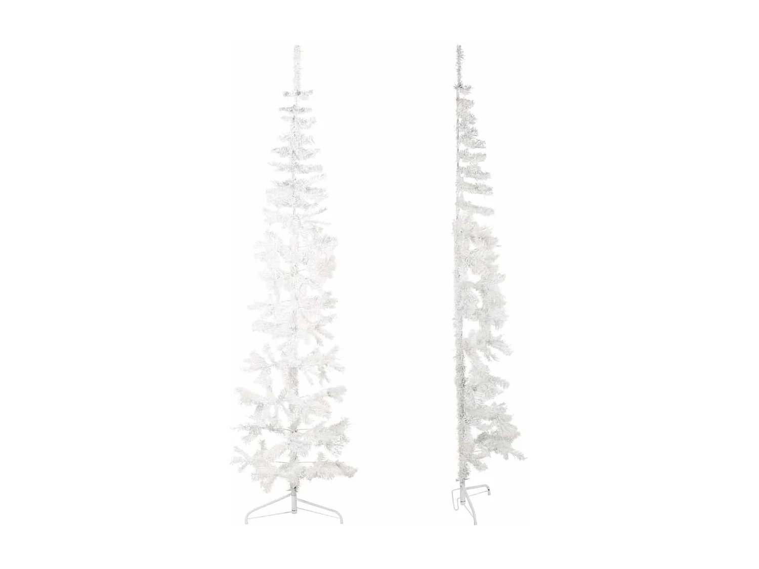 Albero di Natale artificiale mezzo sottile con supporto bianco 240 cm