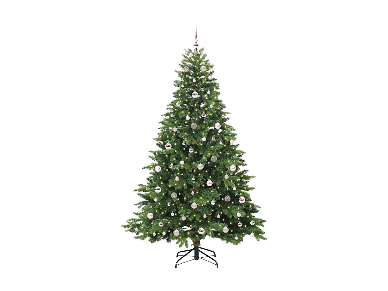 Künstlicher Weihnachtsbaum mit 300 LEDs Grün 210 cm PE und PVC
