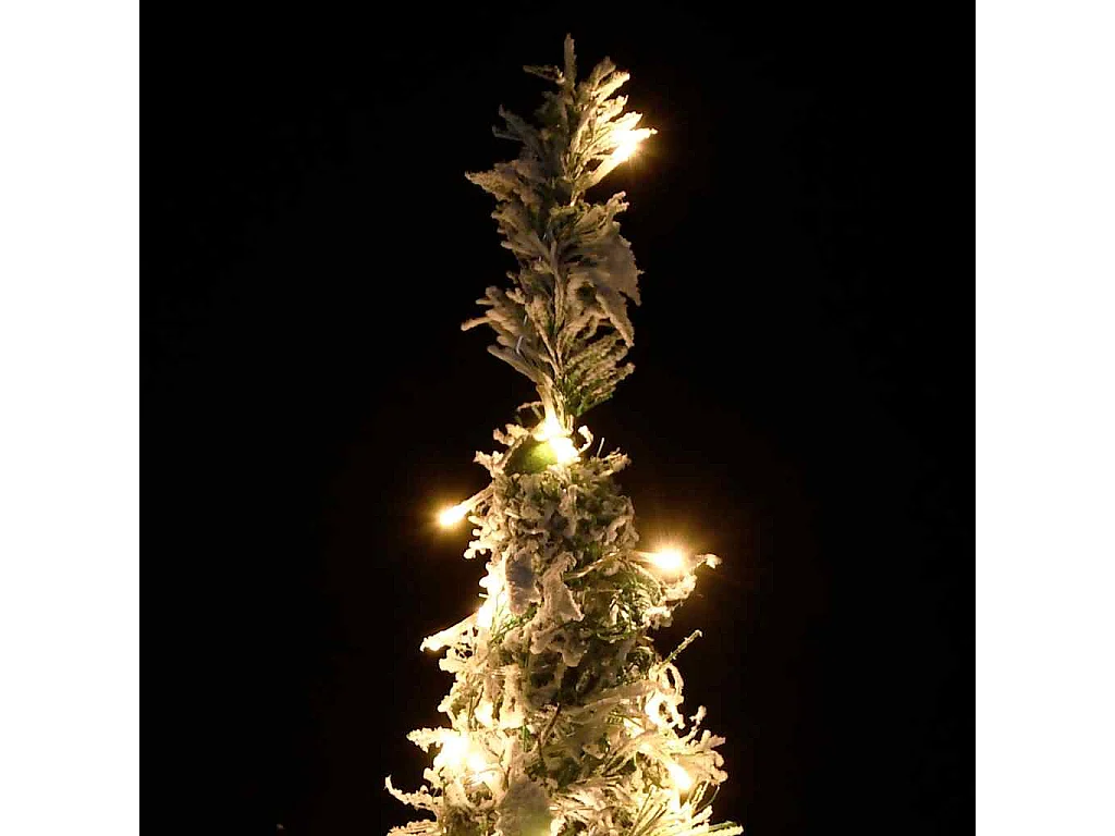 Sapin de Noël artificiel escamotable neige floquée 50 LED 120cm