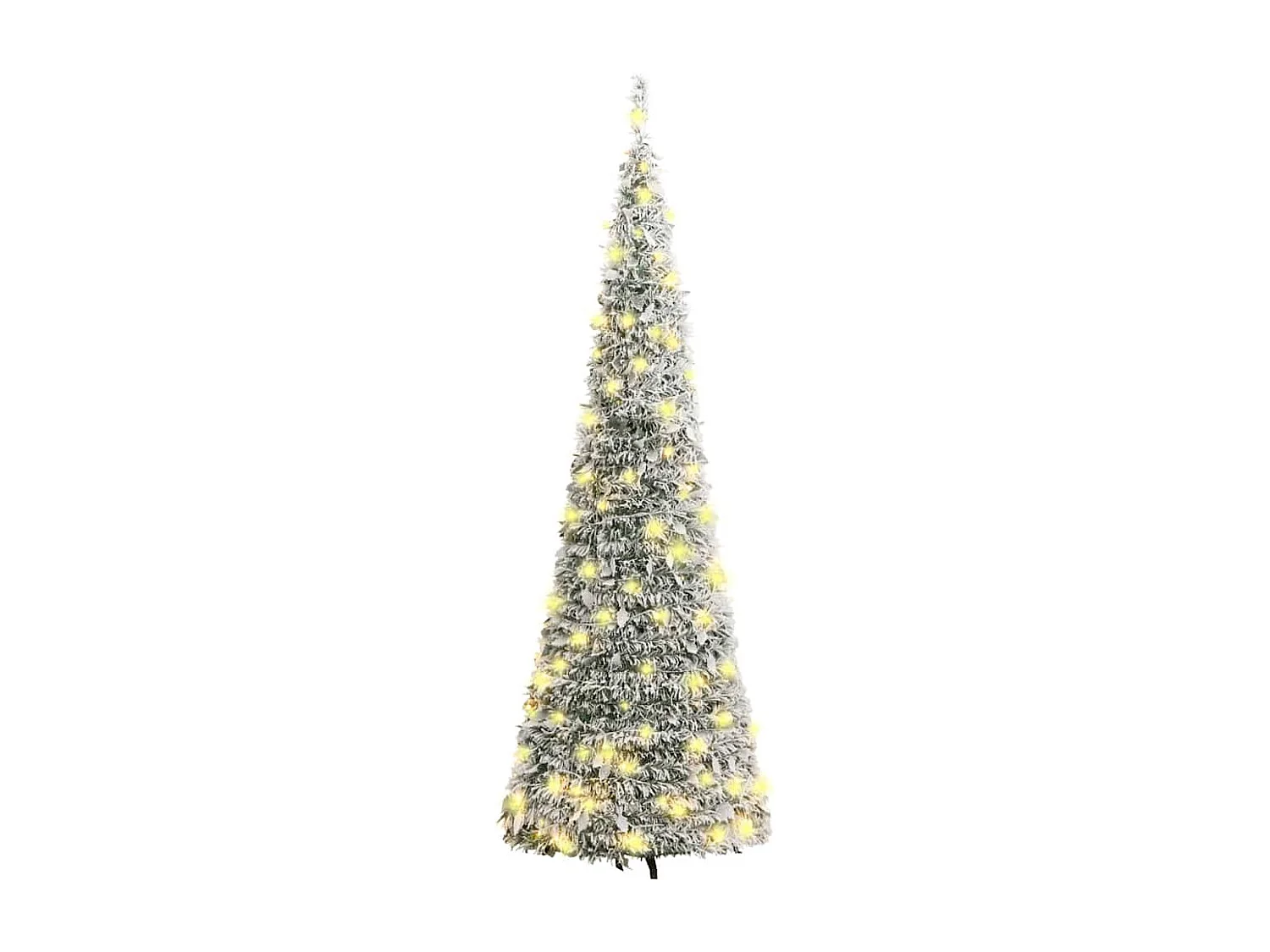 Sapin de Noël artificiel escamotable neige floquée 50 LED 120cm
