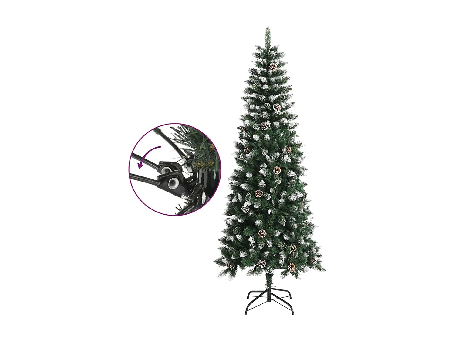 Albero di Natale artificiale con supporto Verde 210 cm PVC