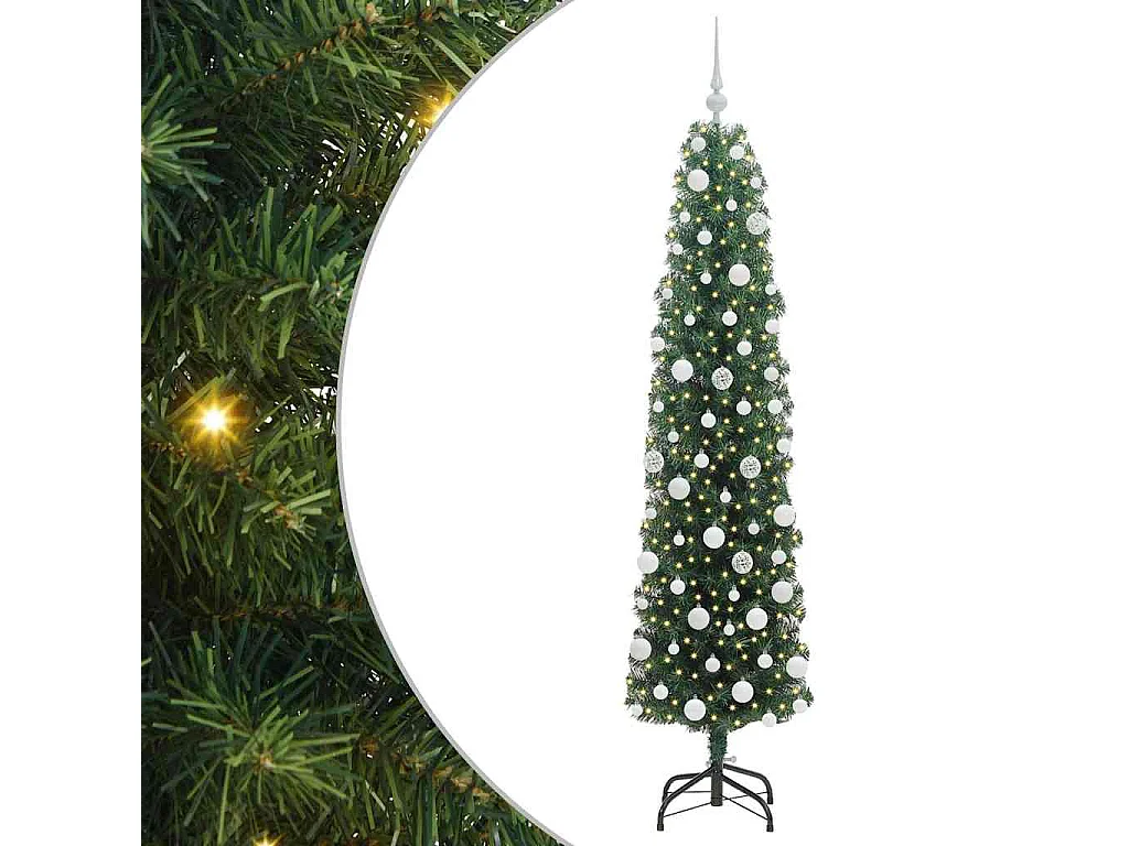 Albero di Natale artificiale Verde 180 cm PVC e acciaio e plastica