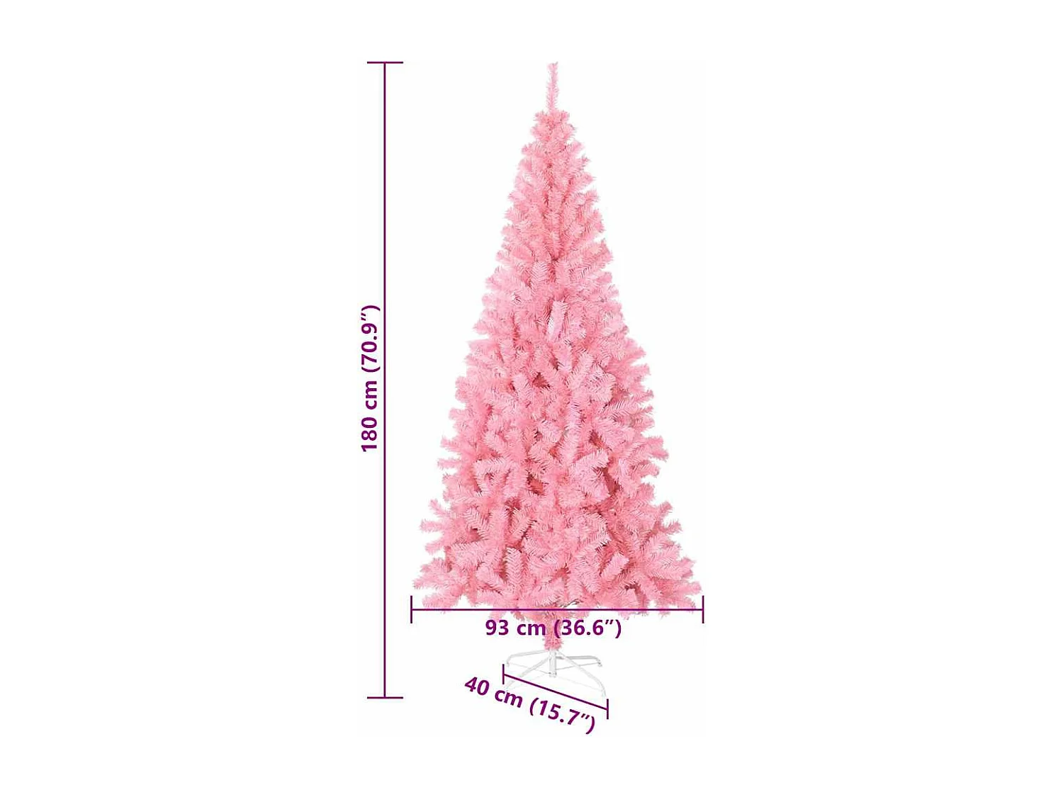Kerstboom met 300 LED's met standaard Roze 180 cm PVC