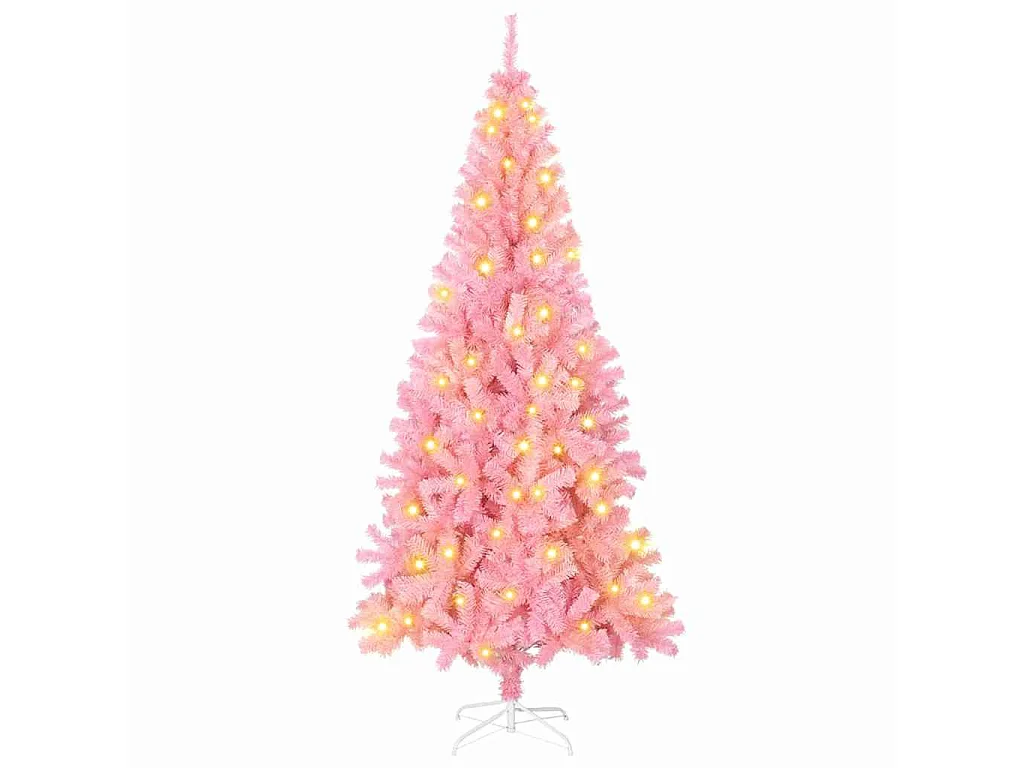Kerstboom met 300 LED's met standaard Roze 180 cm PVC