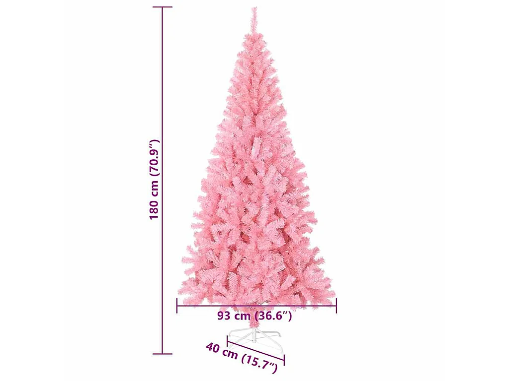 Kerstboom met 300 LED's met standaard Roze 180 cm PVC