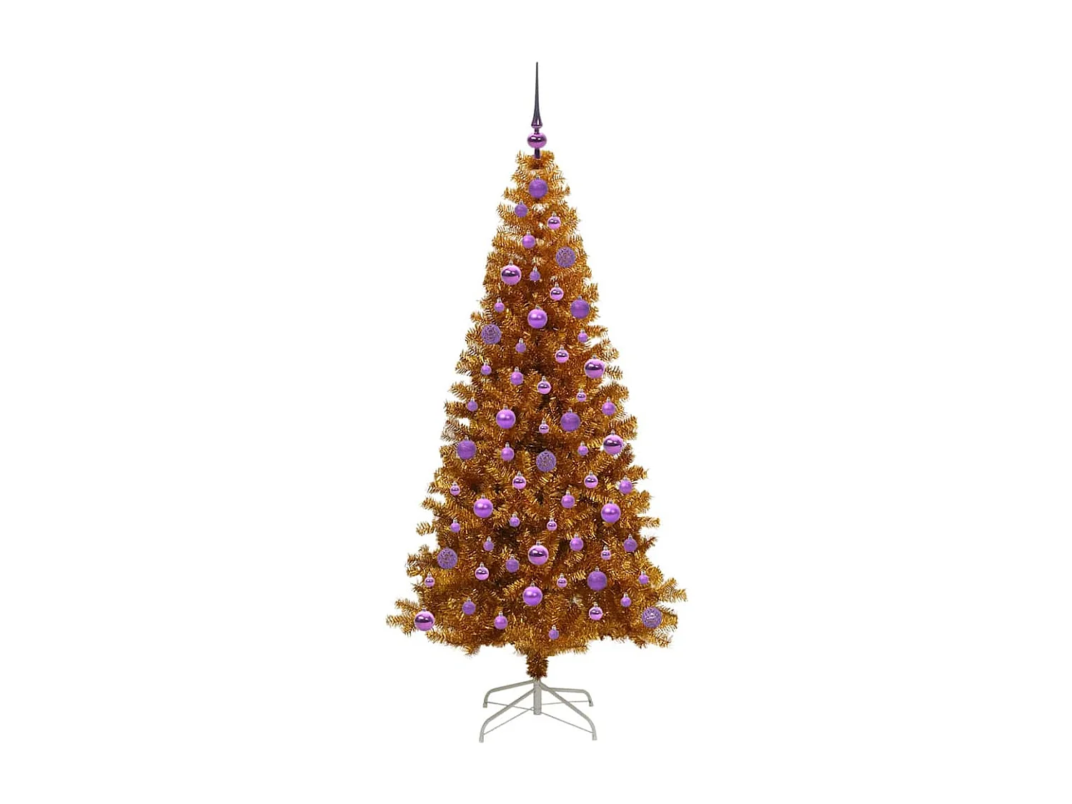 Sapin de Noël avec 300 LED avec support Doré 180 cm PET