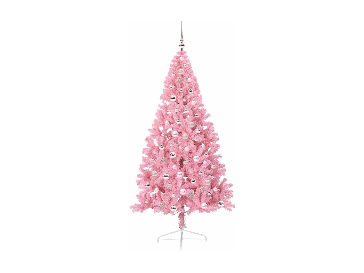 Künstlicher Weihnachtsbaum mit Beleuchtung, Rosa, 210 cm, PVC